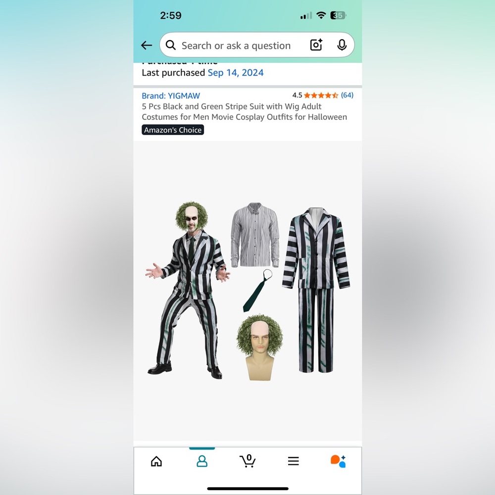 Men’s Beetlejuice Costume – Medium (5-Piece Set)